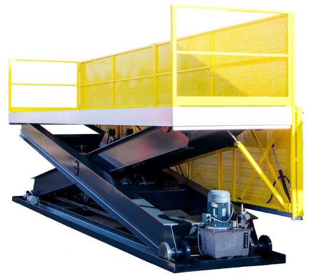 Large yellow painted custom made lift table