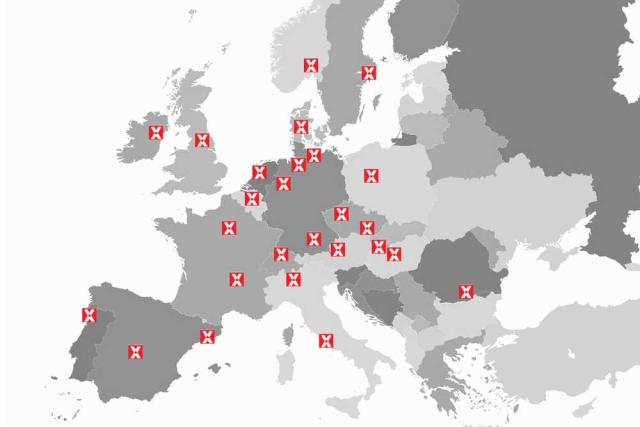 overview of Sax Lift's departments in Europe